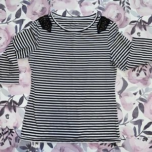 Nautical long sleeve shirt with sequins